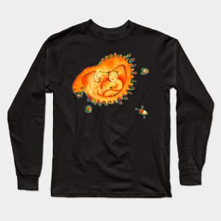 Buddha and Alien in space Long Sleeve T-Shirt